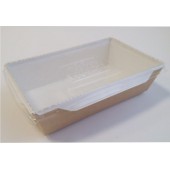 Емкость картонная салатная салатник крафт с прозрачной крышкой 500мл DE